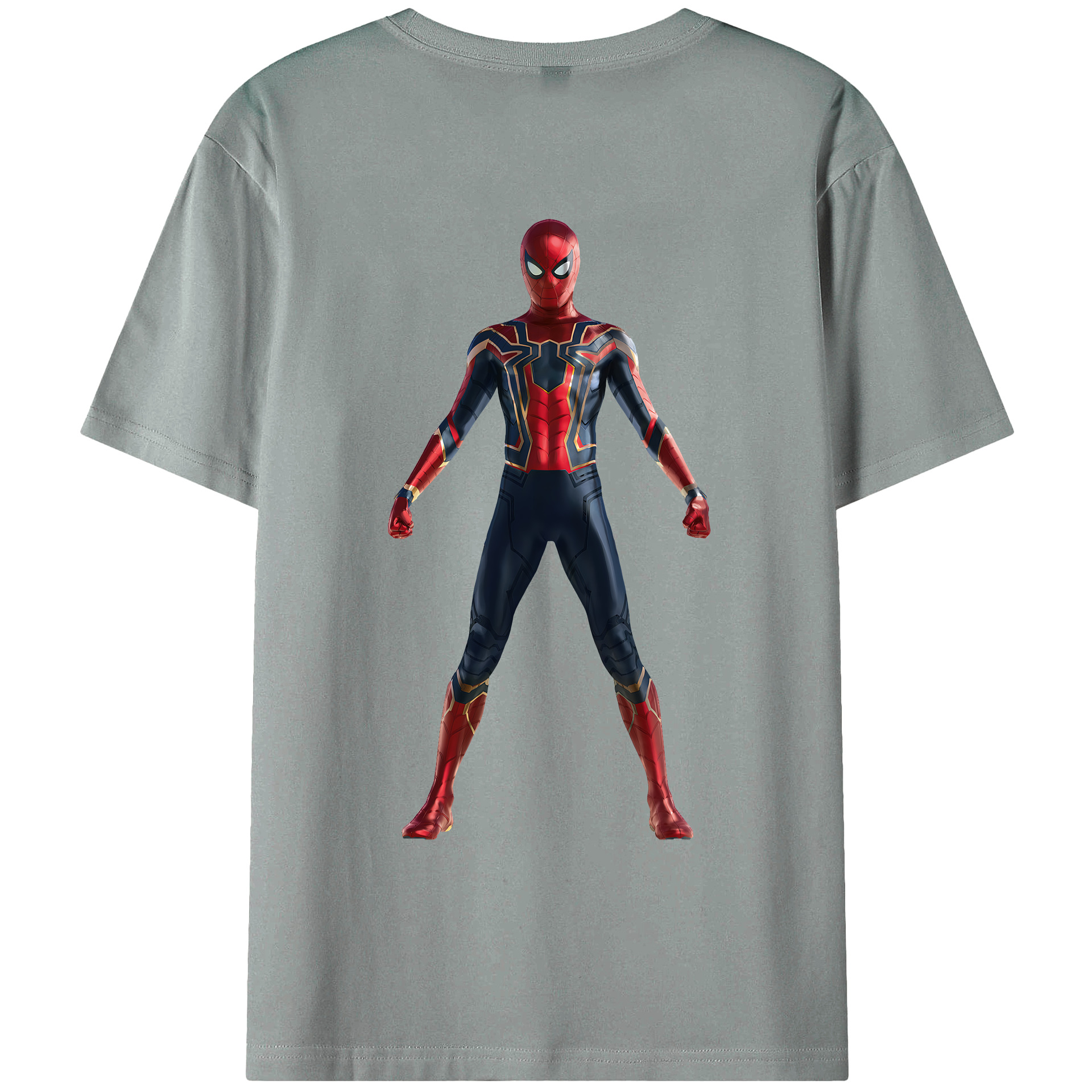 （画像用） Spider Man スパイダーマン 綿100％ メンズ半袖Tシャツ（バックプリント） 通気性